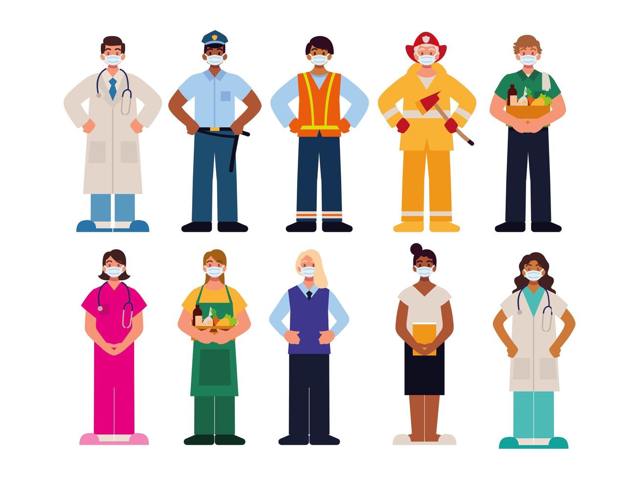 people different professions icon set vector