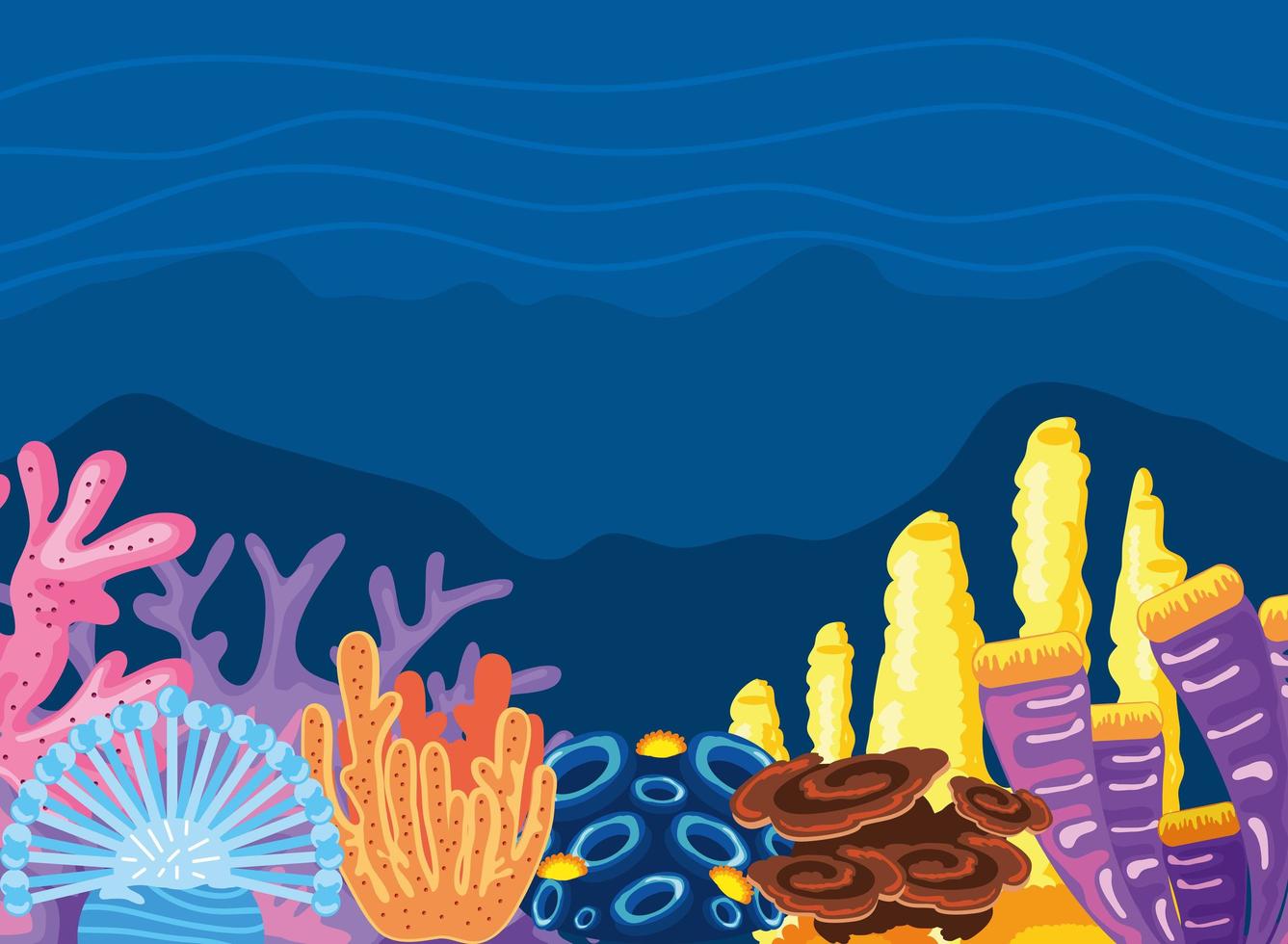 ocean corals reef vector