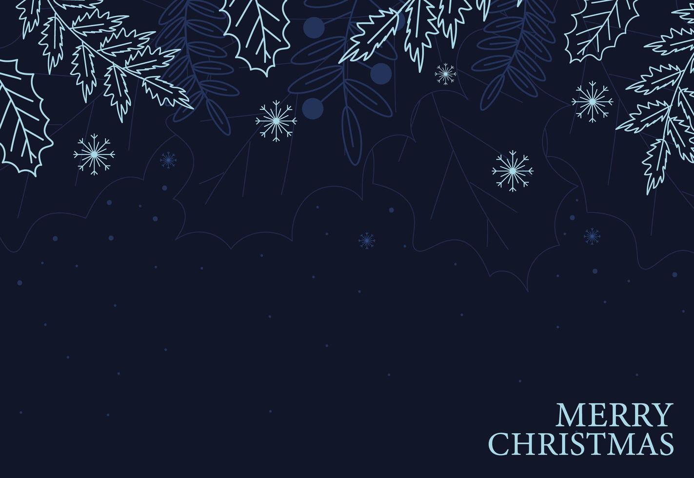merry christmas blue background vector