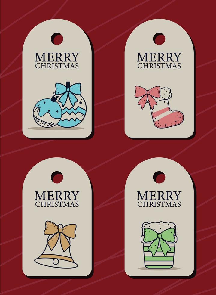 merry christmas tags vector