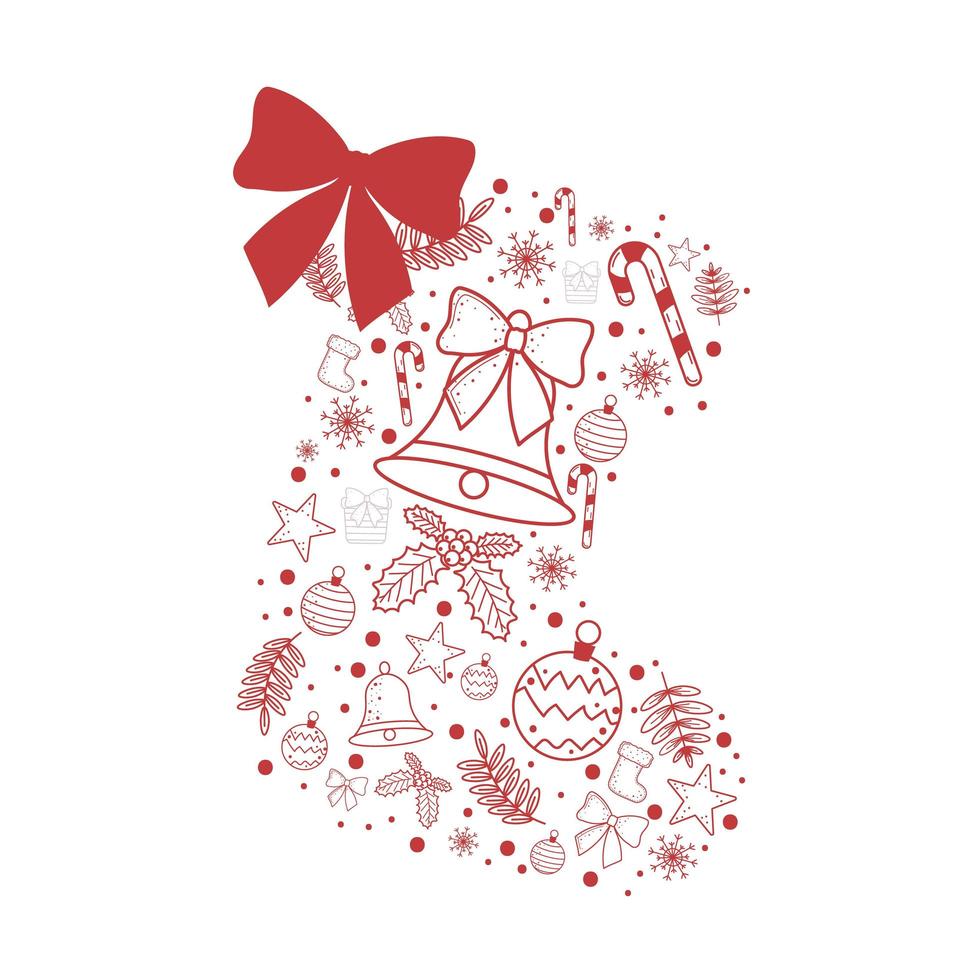 christmas shaped sock vector