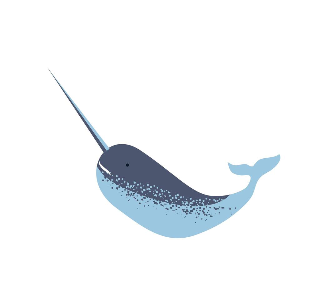 narwhal flat icon vector