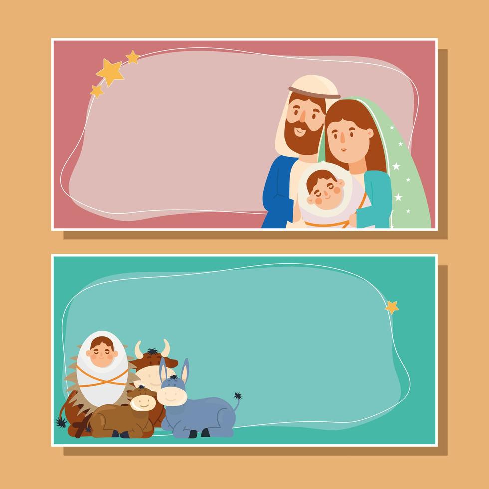 christmas and manger banner vector