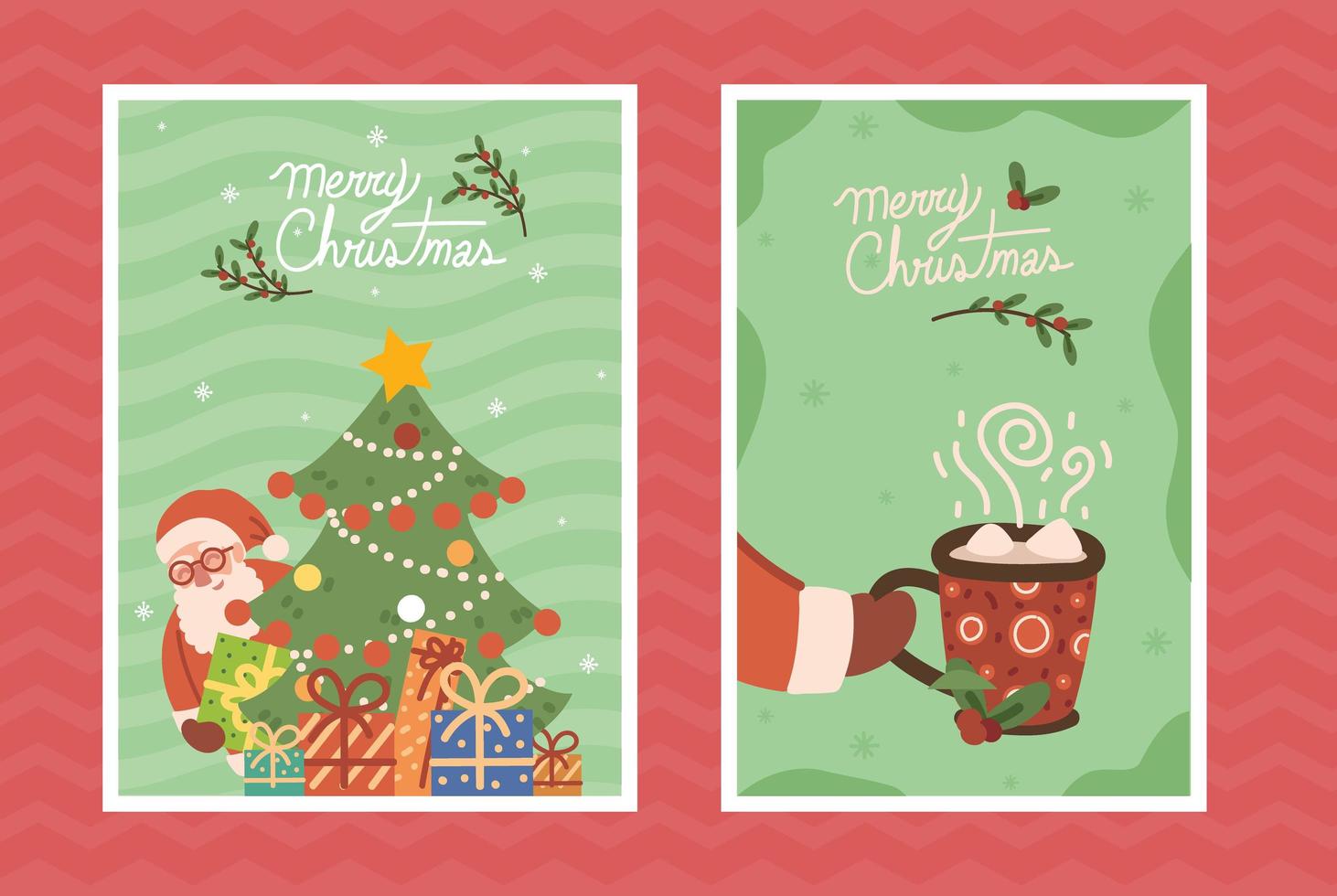 christmas celebration cards vector