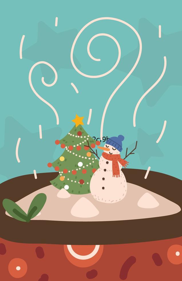 christmas chocolate cup vector