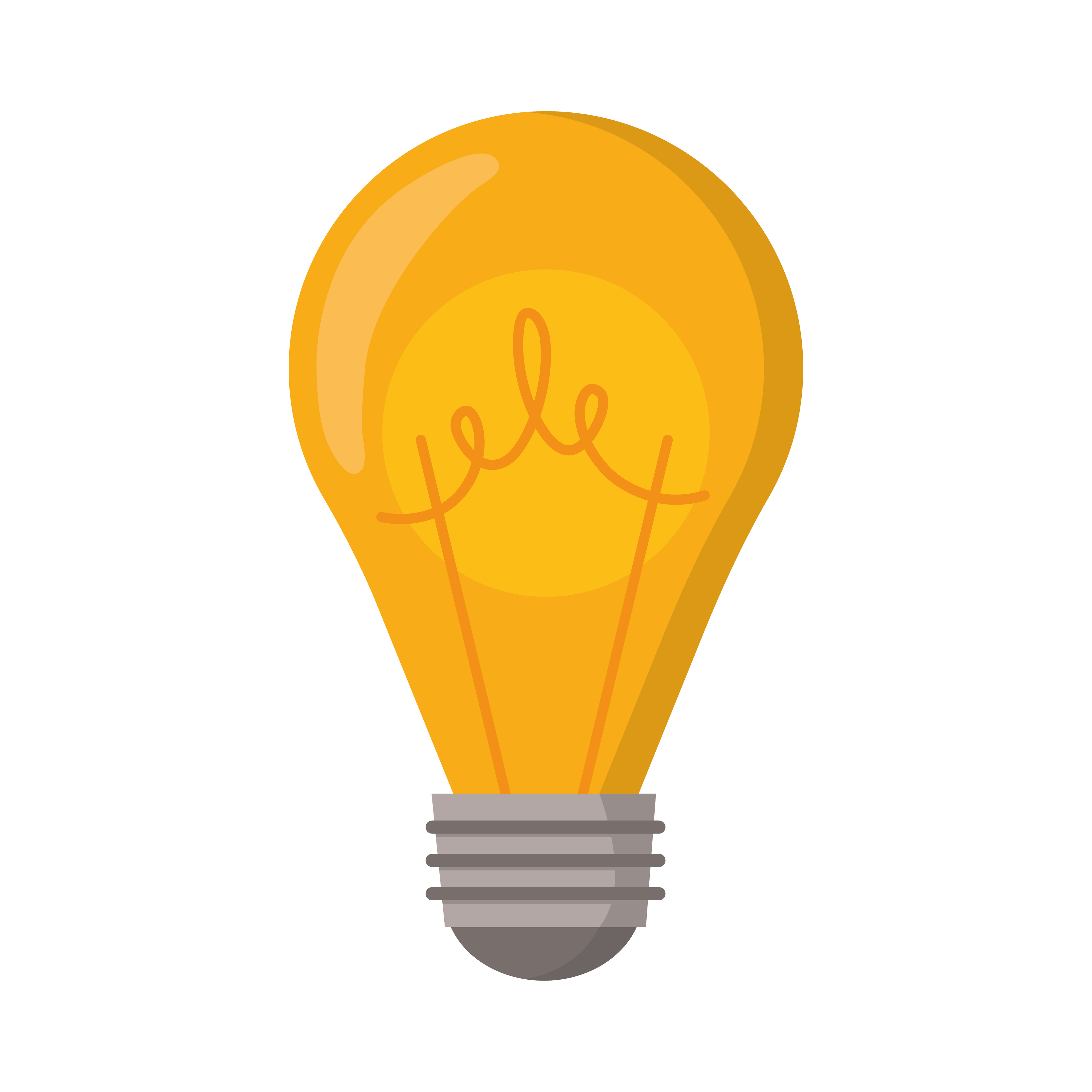 Light Bulb Flat Icon 4629306 Vector Art At Vecteezy