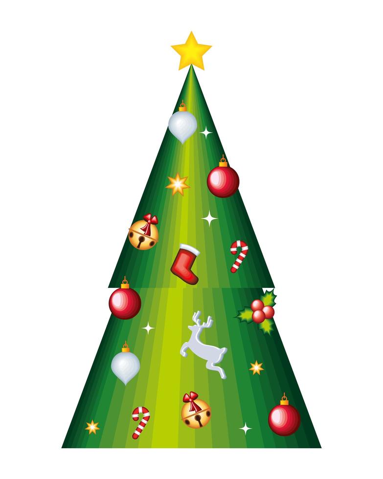 christmas bright tree vector