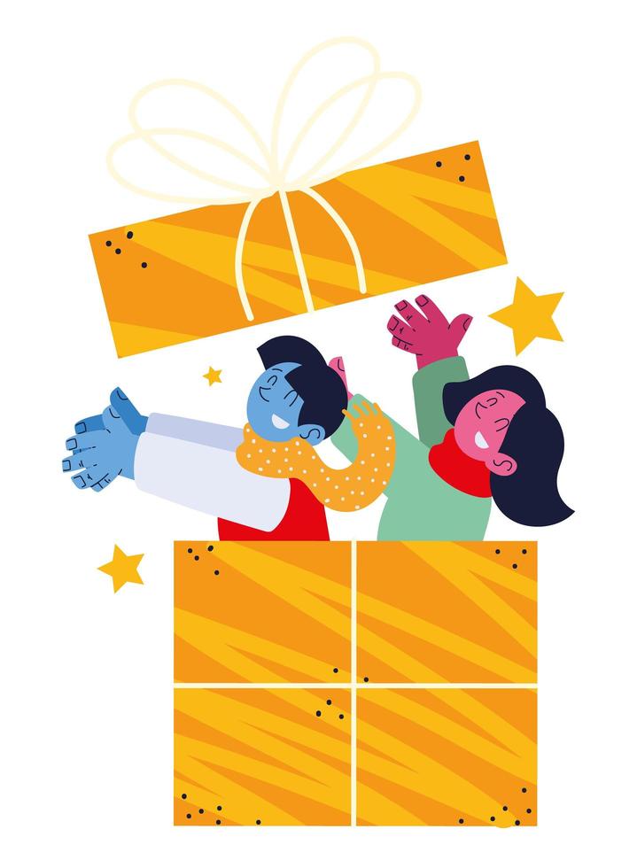 people inside gift vector