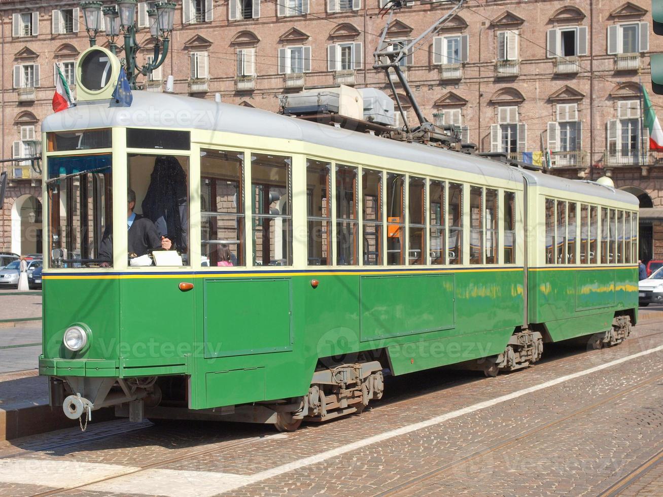 Old tram in Turin photo
