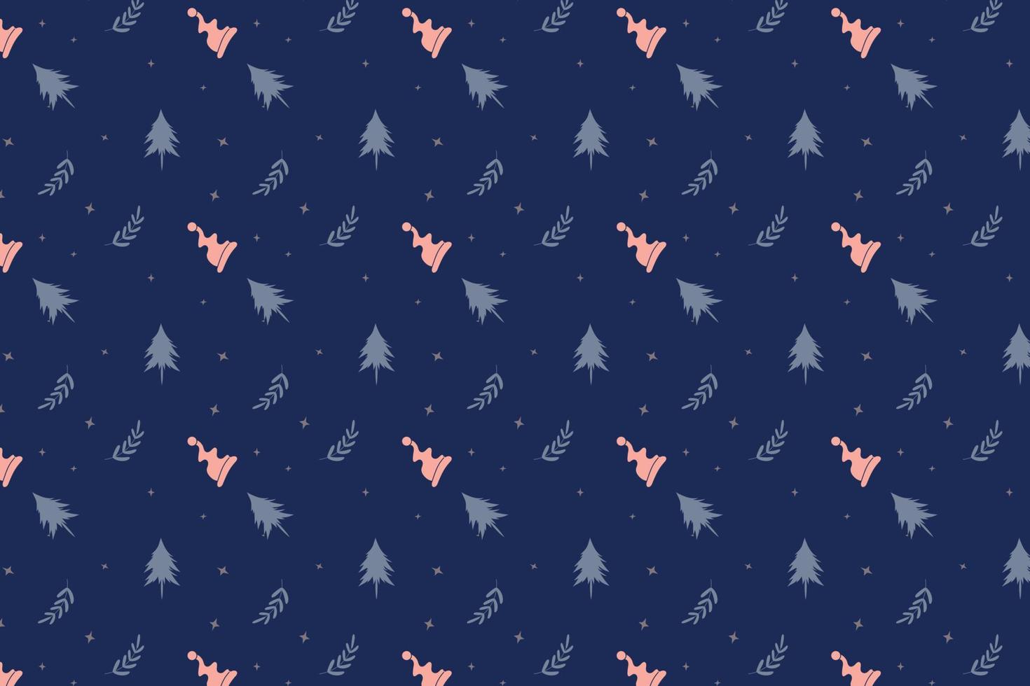 Christmas Hat and Leaf Pattern vector