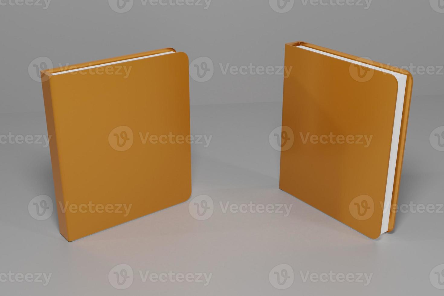 3D Rendering Two Books Cover Blank For Mock Up and Background photo