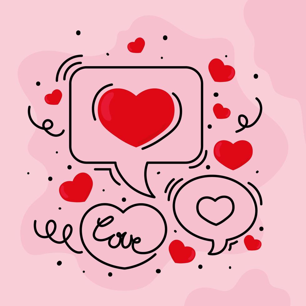 message love hearts vector