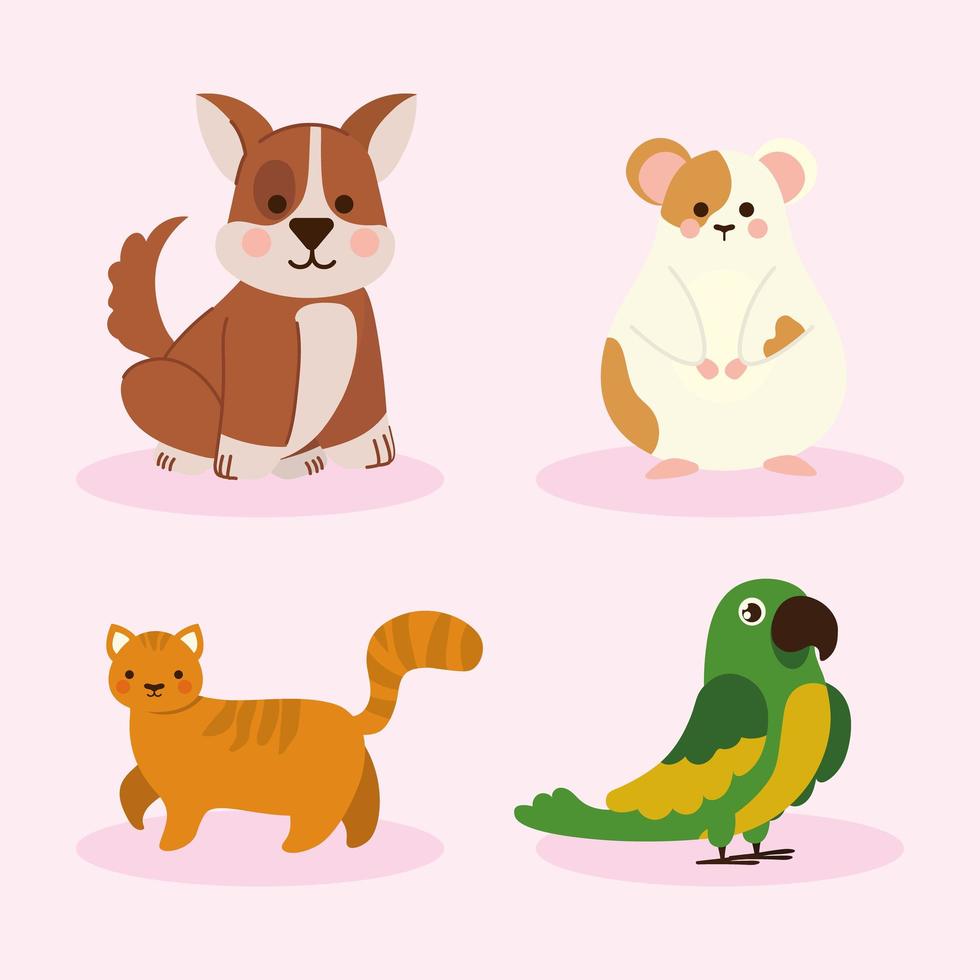 mascotas animales dibujos animados vector