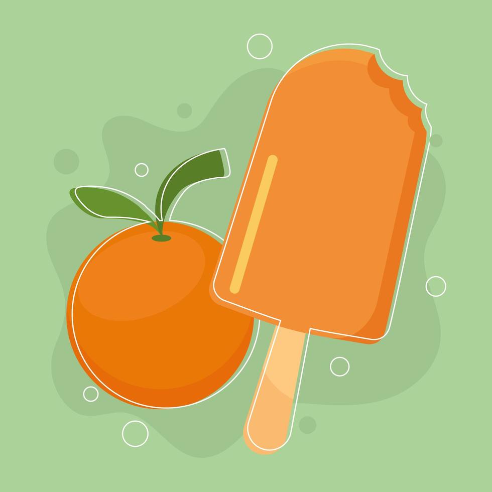 ice cream of orange vector