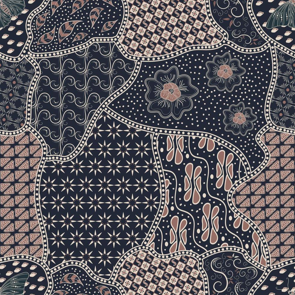 universo de patrones sin fisuras batik tradicional asiático vector