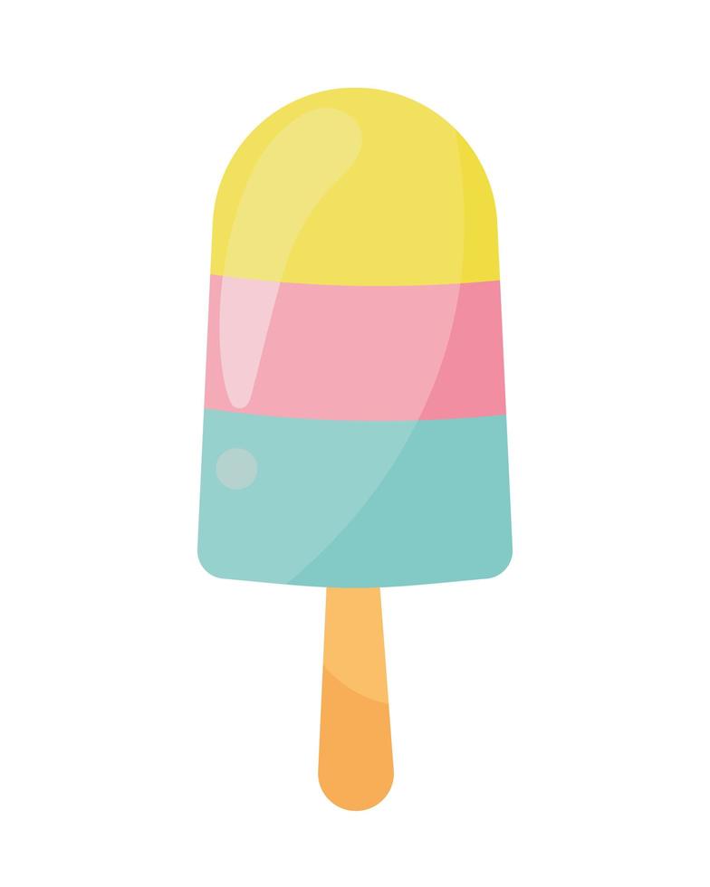 helado de color en palo vector