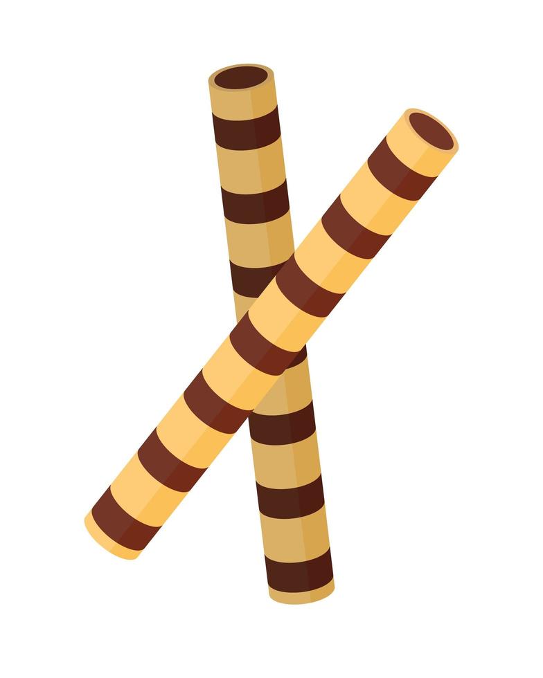 chocolate waffle sticks vector