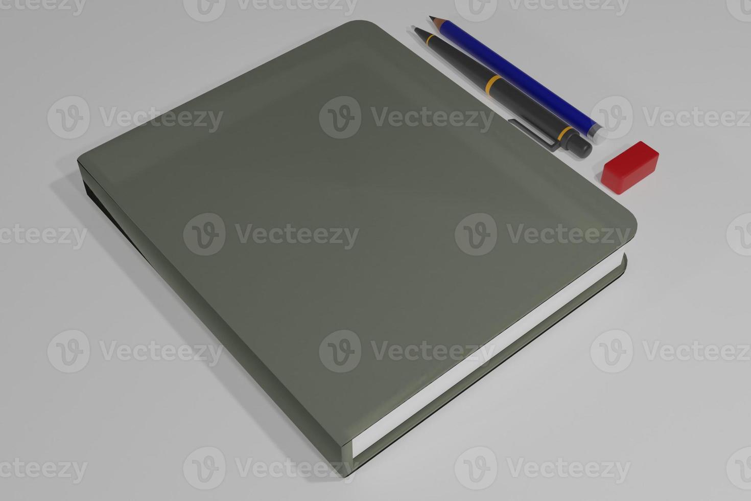 3D Rendering Blank Cover Book Background For Mock Up and Advertisement, red, Blue, white and Silver colors photo