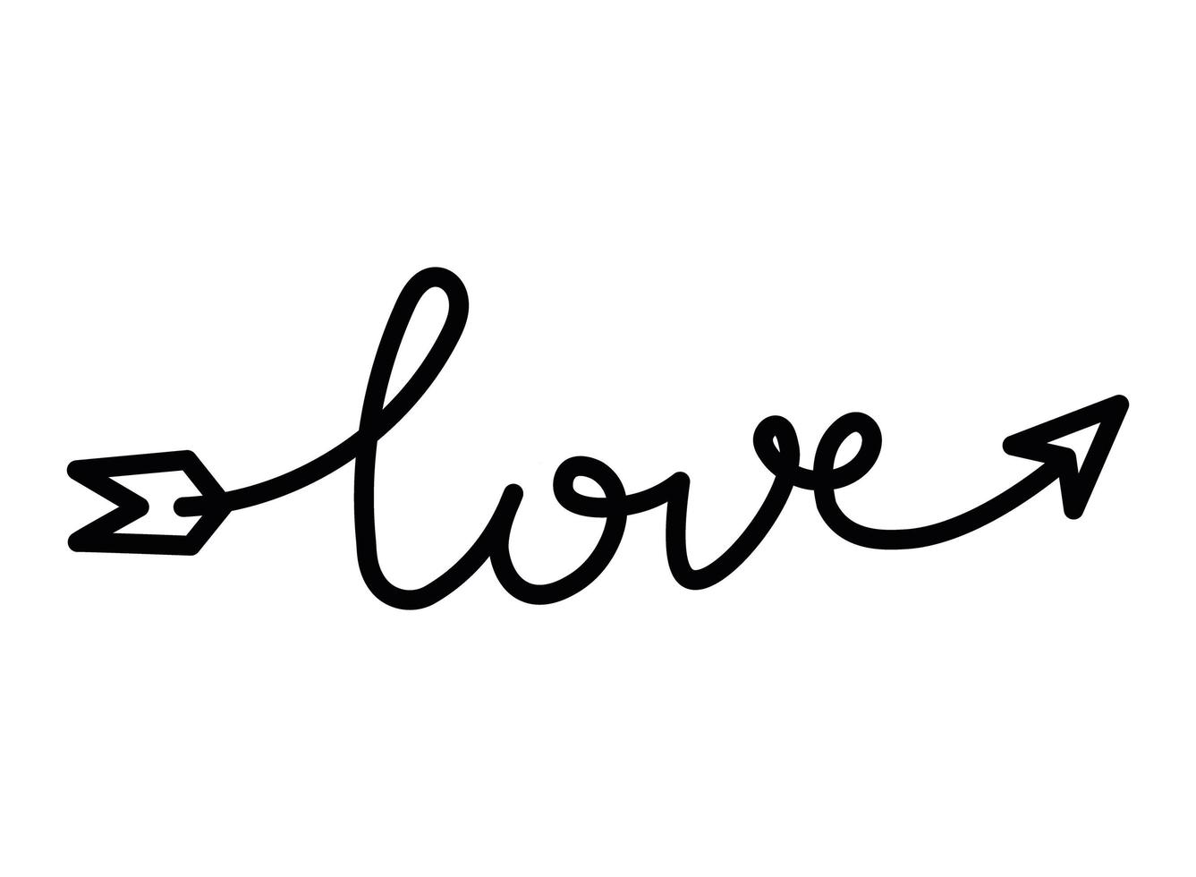 love hand drawn letters vector