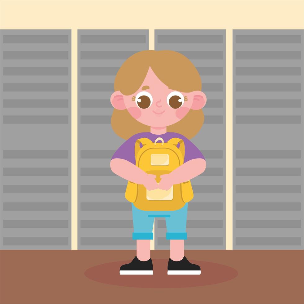 student girl in school vector