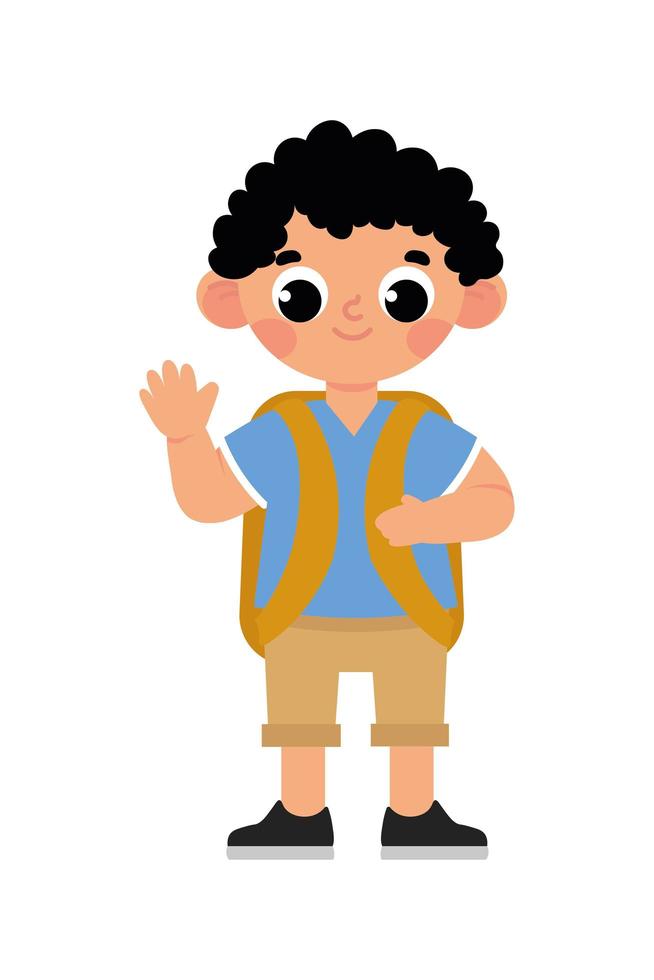 boy with backpack vector