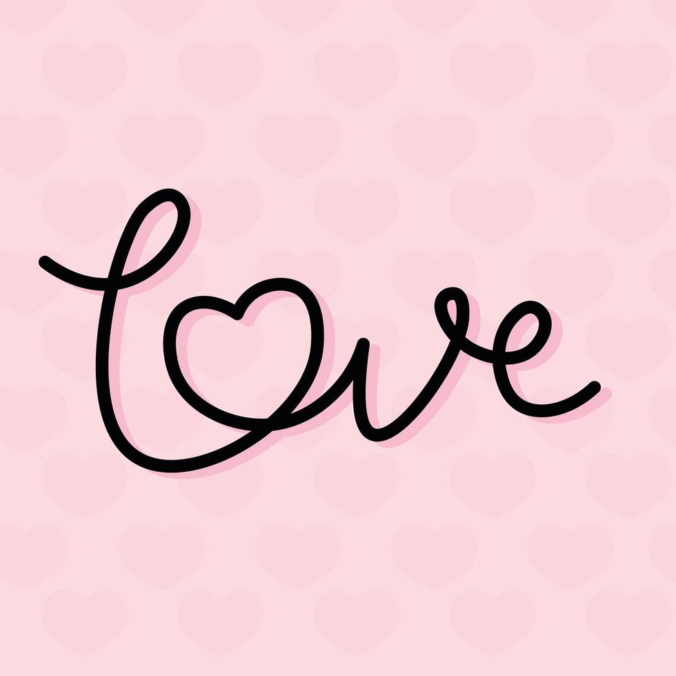 love calligraphy style vector