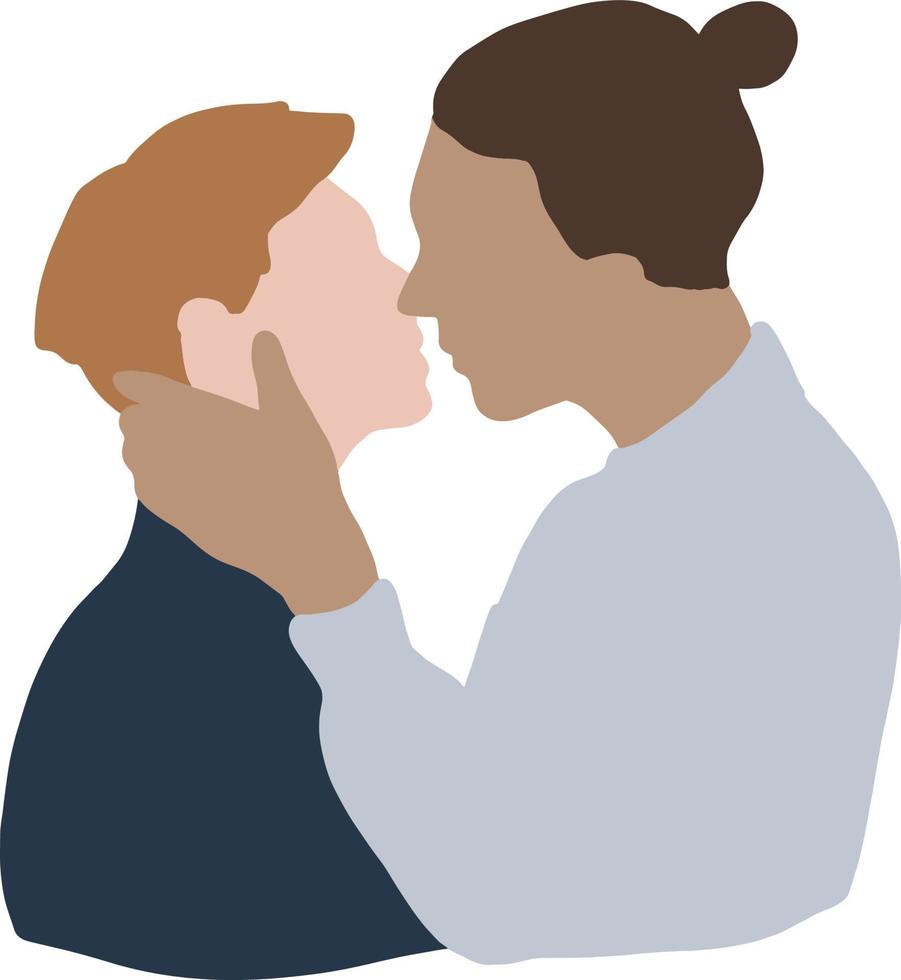 Romantic love story between two men vector
