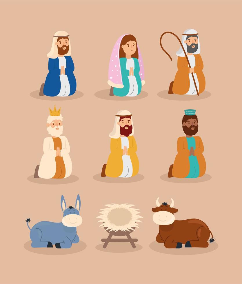 manger people set vector