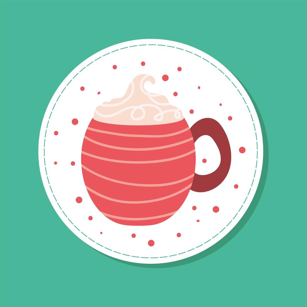 taza de chocolate con crema vector