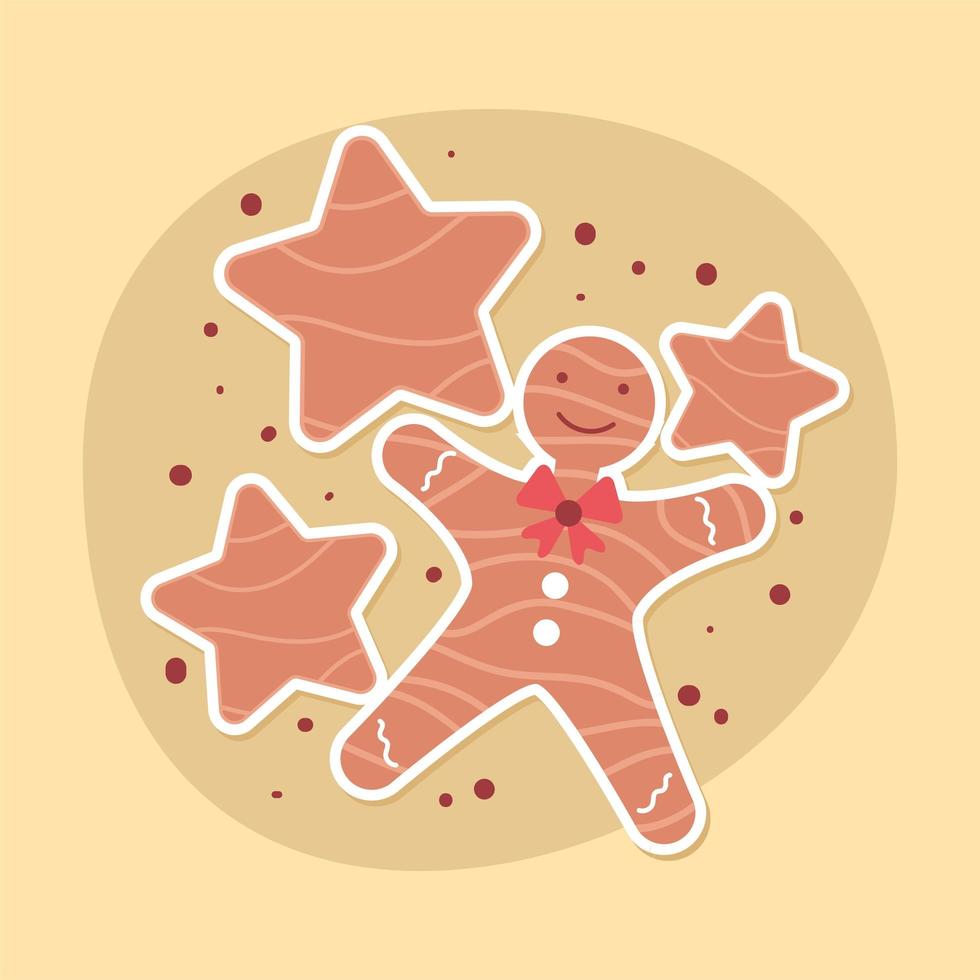 cookies christmas stickers vector