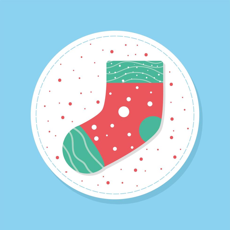 christmas sock decoration vector