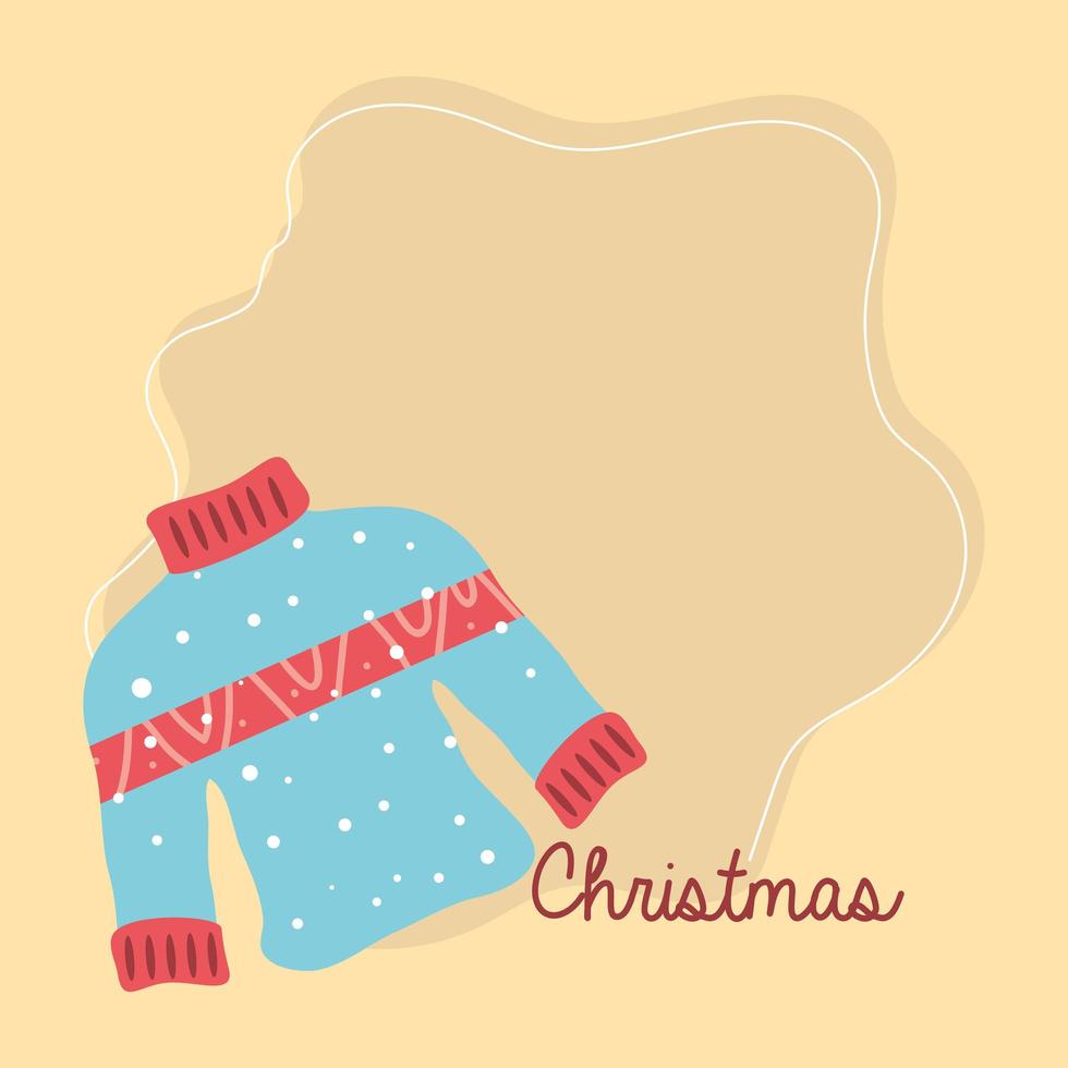 ugly sweater christmas sticker vector