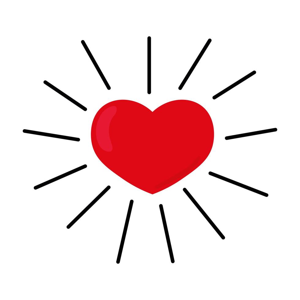 bright love heart vector