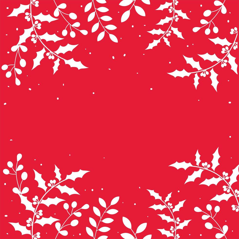 mistletoe branches red background vector