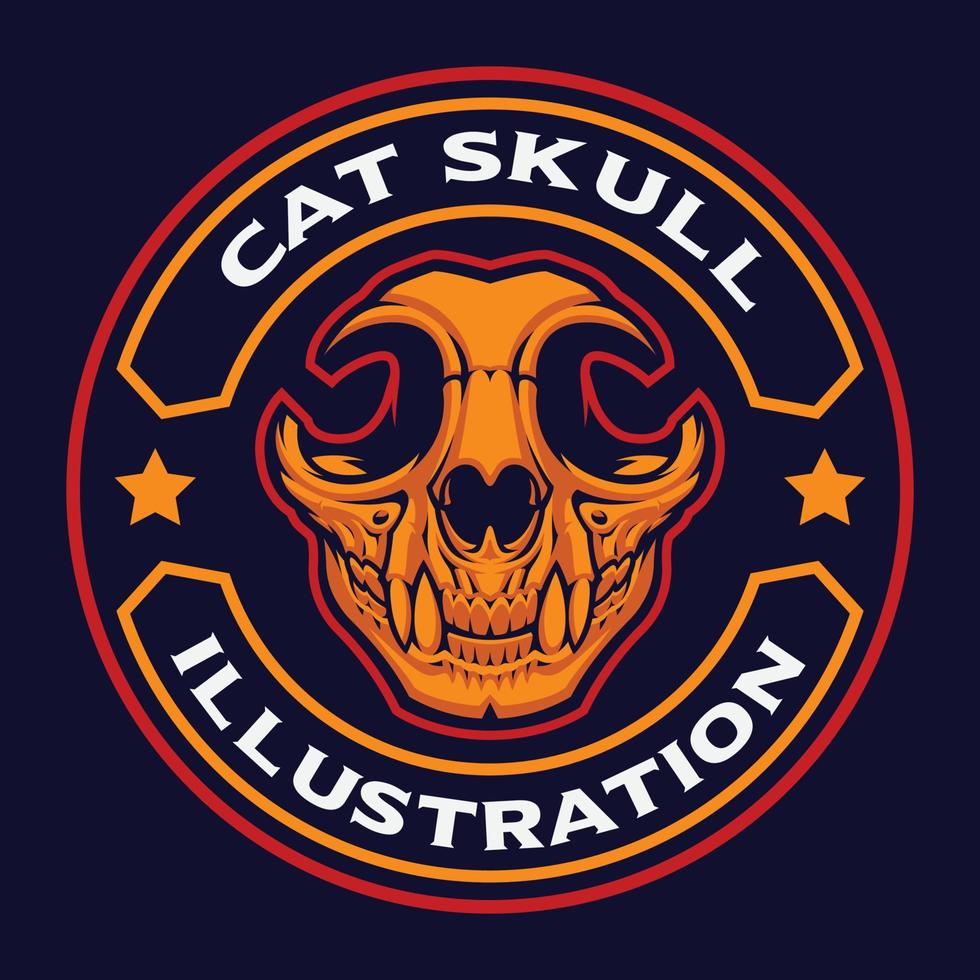 insignia de calavera de gato vector