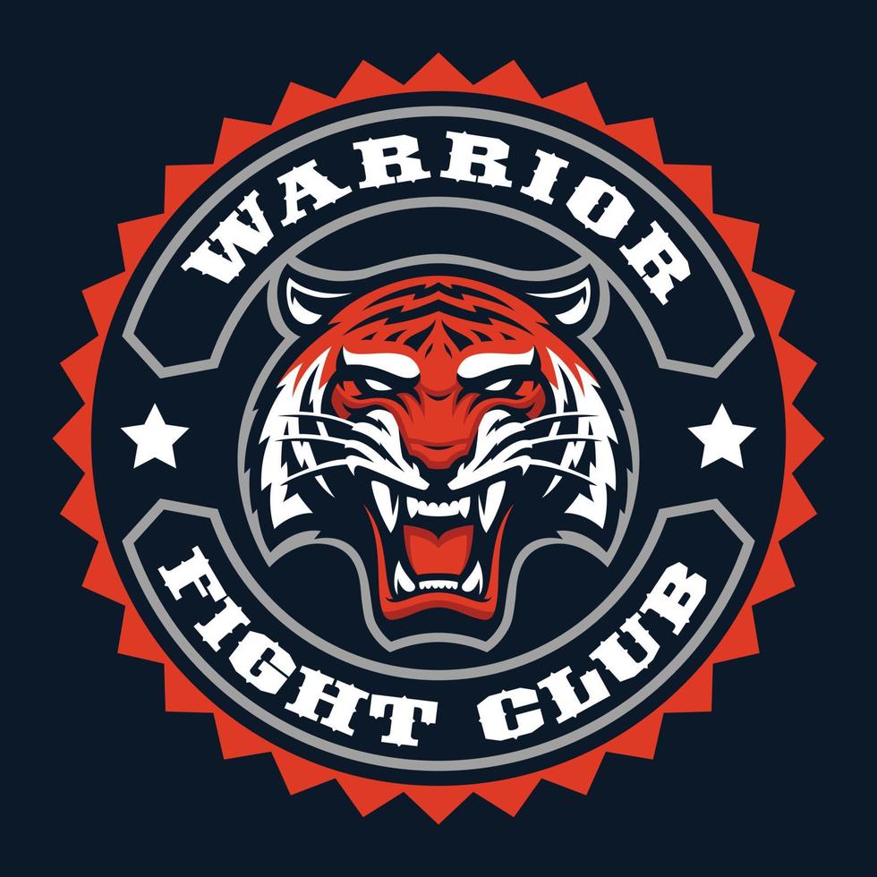 insignia de tigre enojado vector