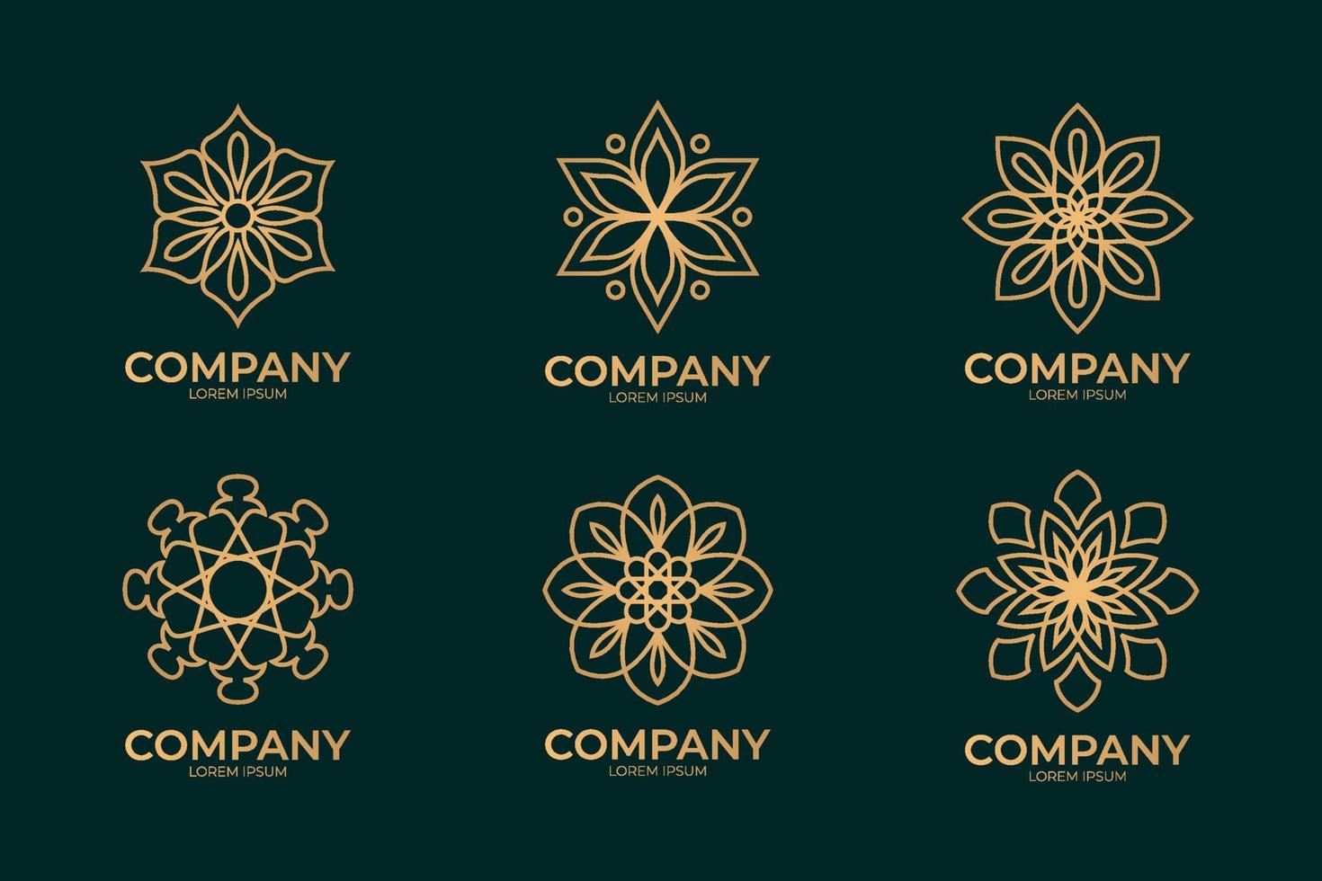 Gold Mandala Logo Element vector