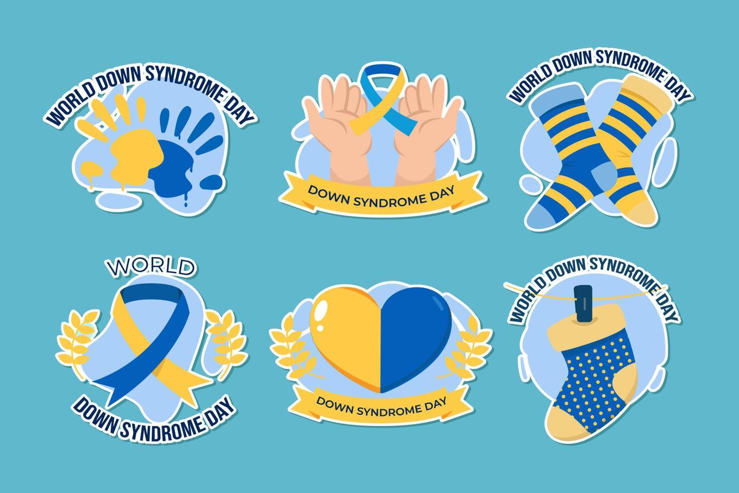 World Down Syndrome Day Awareness Sticker vector