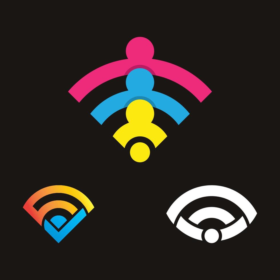 Wireless group logo template icon design vector