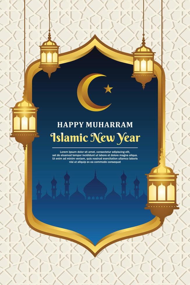 año nuevo islámico muharram vertical vector