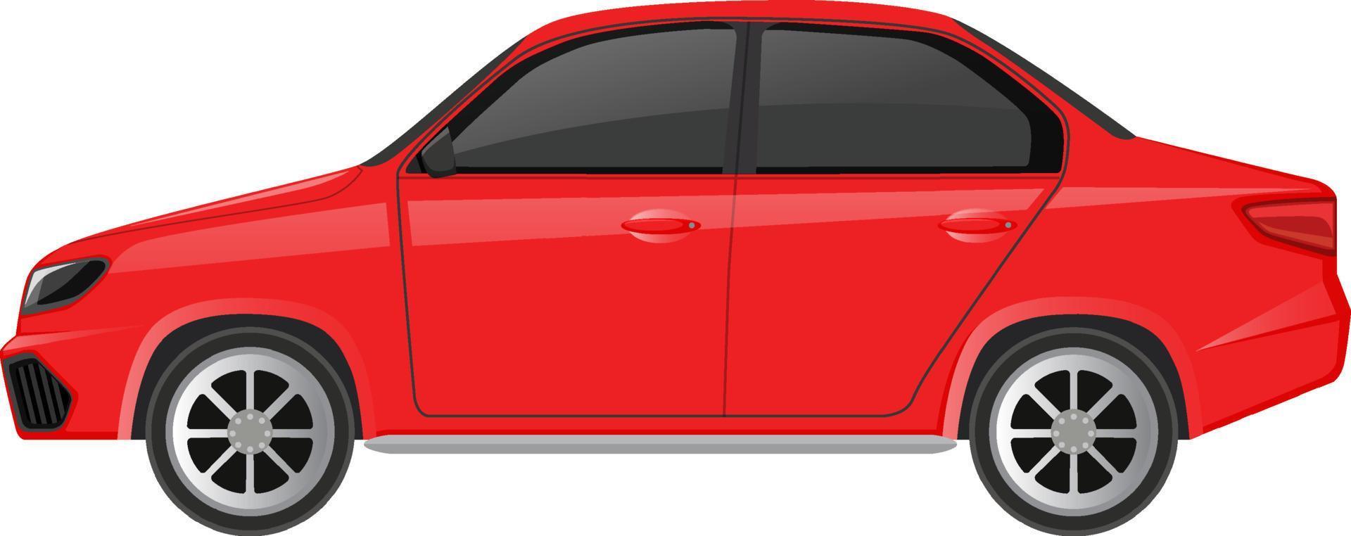 Coche sedán rojo aislado sobre fondo blanco. vector