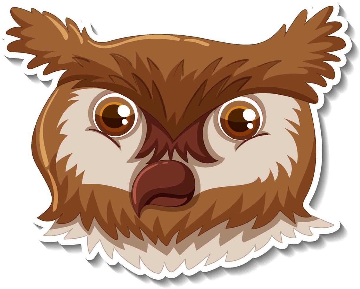 Head of Owl animal cartoon sticker vector