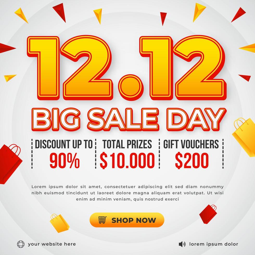 1212 promo sale square banner template with abstract background vector