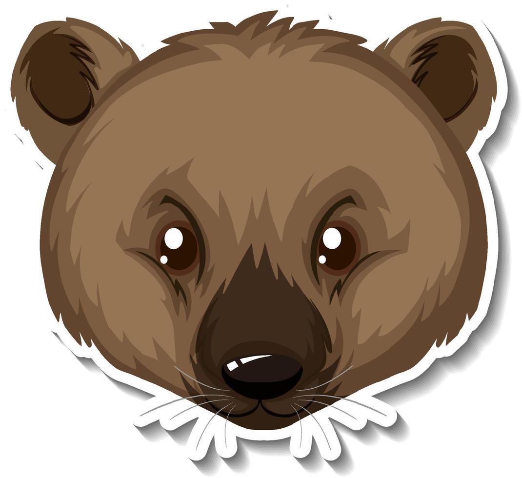 cabeza de oso pegatina de dibujos animados de animales 4630141 Vector en  Vecteezy