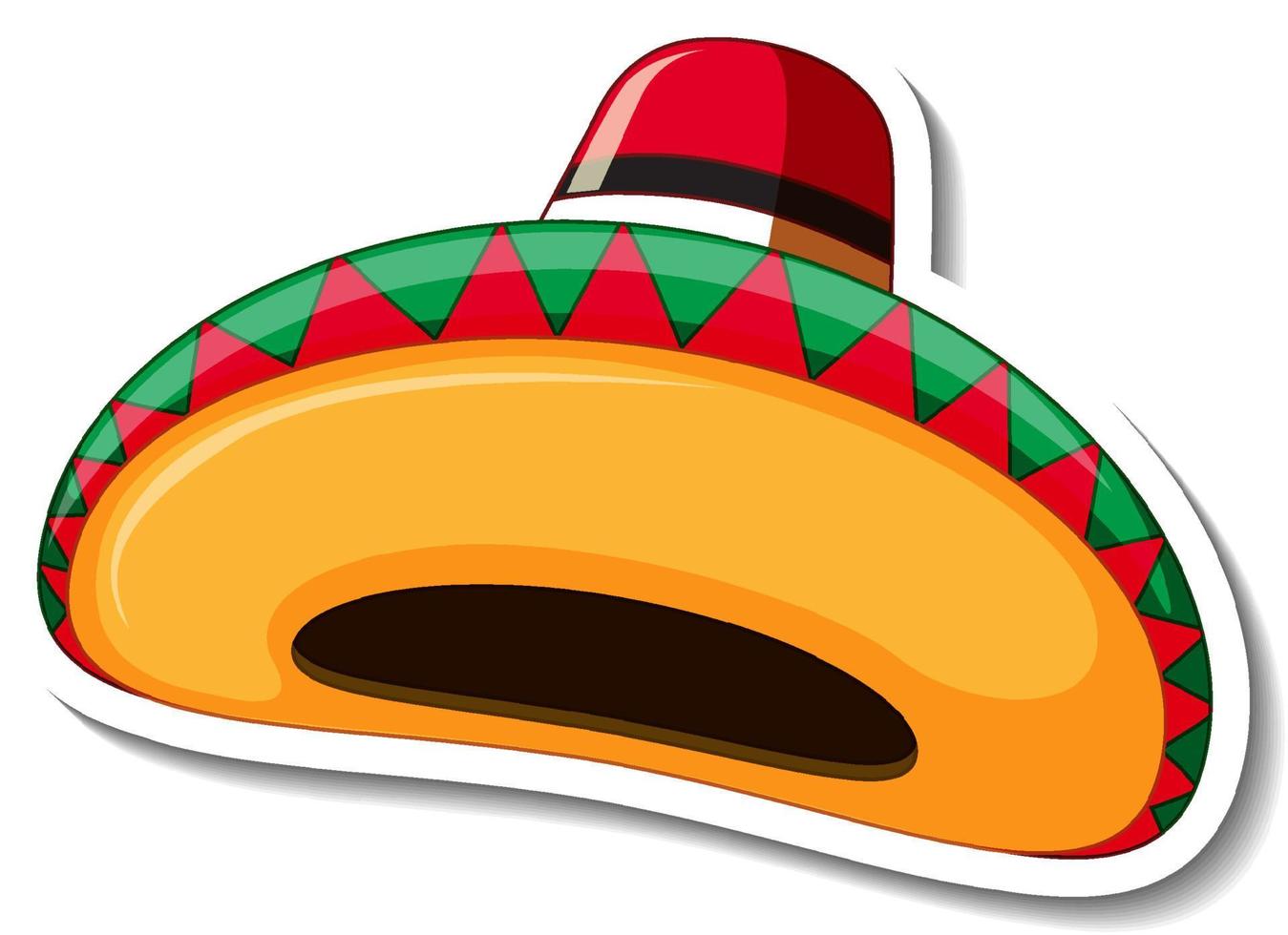 Mexican hat cartoon sticker vector