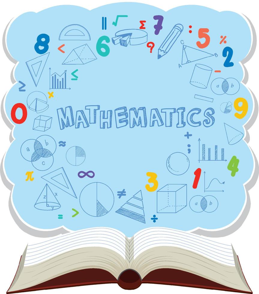 Doodle fórmula matemática con fuente matemática vector