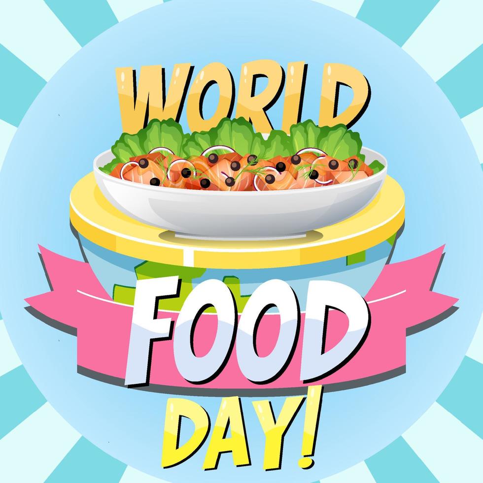 World food day banner with salad bowl 4630213 Vector Art at Vecteezy