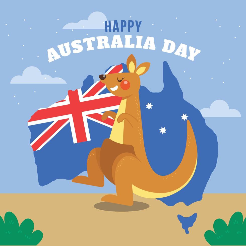 feliz día de australia concepto vector