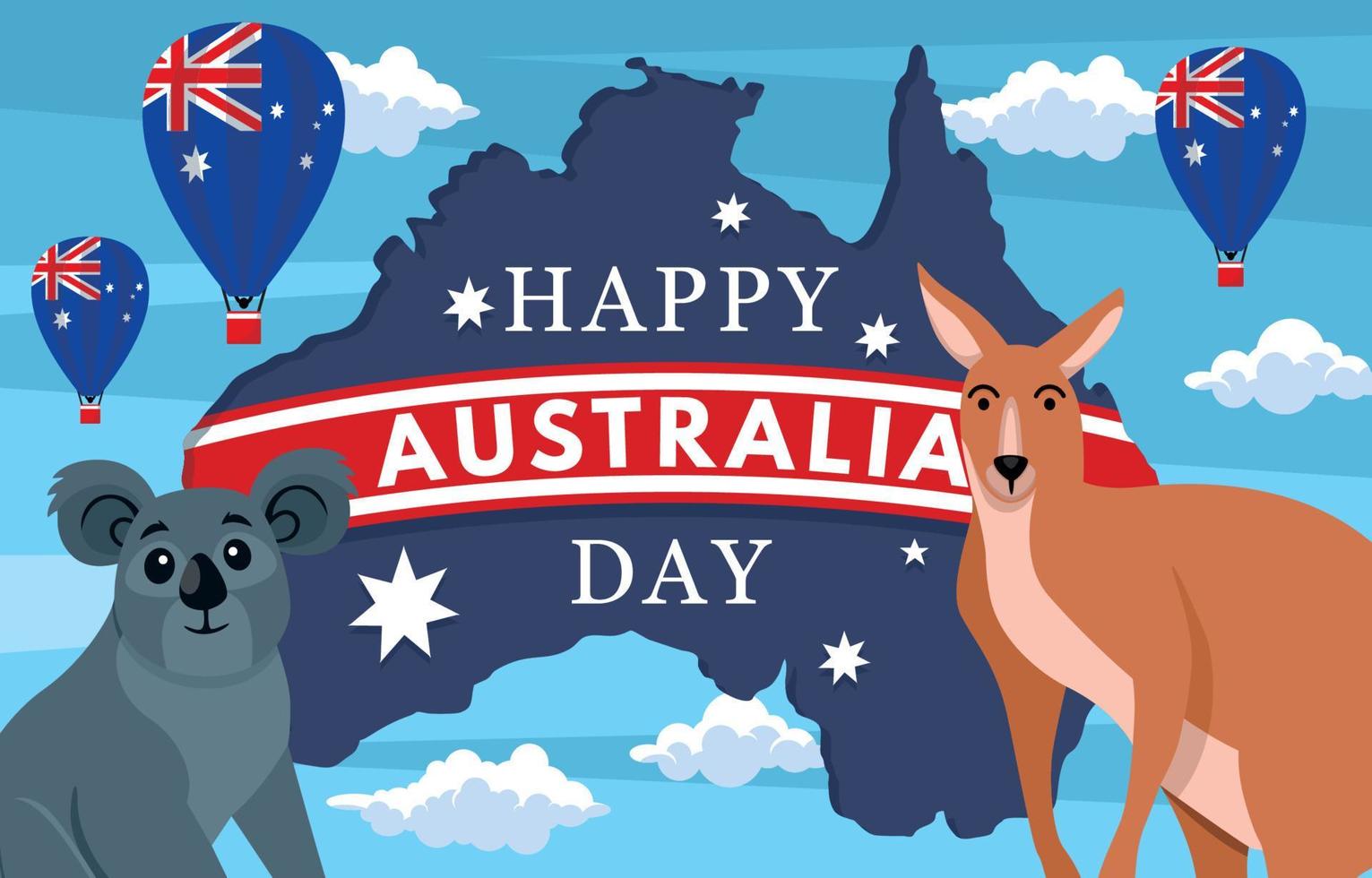 feliz dia de australia vector