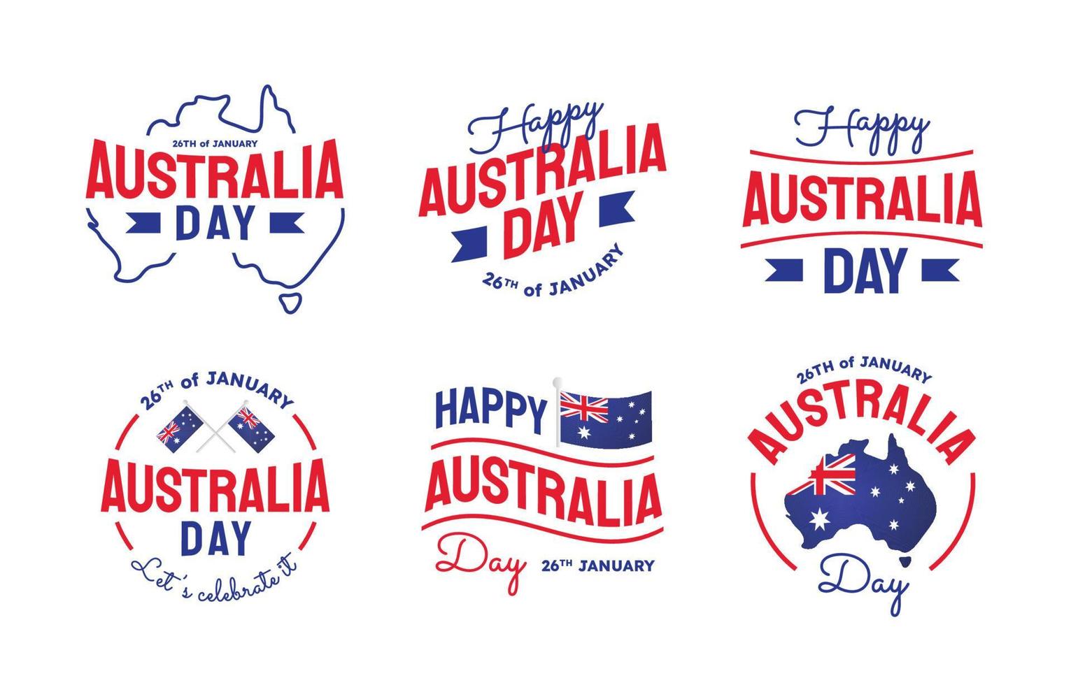 Australia Day Label Collection vector